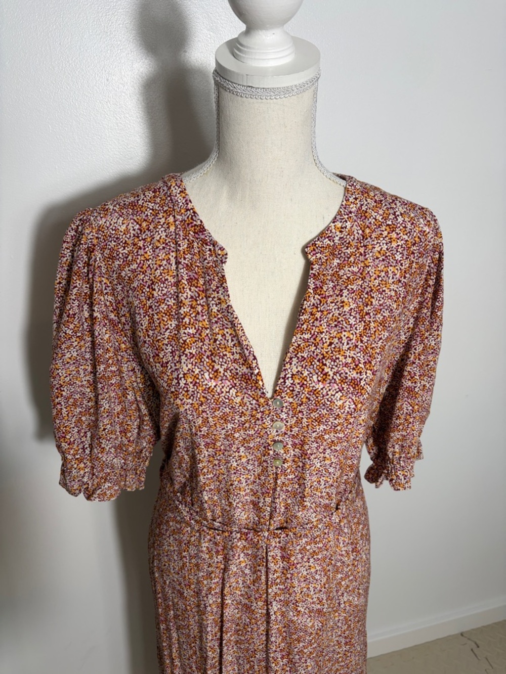 Rails Floral Pink Button-Front Maxi Dress Large - Picture 2 of 8